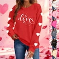 thumbnail image 1 of Itsame Women Long Sleeve T-Shirts Valentine's Sweatshirt Loose Crew Neck Tops Gray Size XS, 1 of 5