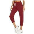 thumbnail image 1 of Itsame Women Pants Wide Leg Warm Middle pants Solid with Pockets Drawstring Leisure Capris Athletic Drawstring Wide Leg Loose Loose Fitting Casual pants Red Pants Wide Leg Size 2XL, 1 of 9