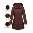 thumbnail image 1 of Itsame Women Puffer Jackets Hood Winter Coats New Solid Color Casual Cotton for Women Waterproof Jacket Wine Size 2XL, 1 of 8