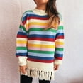 thumbnail image 1 of Itsame Women Pullover Sweaters Loose Crew Neck Sweater Long Sleeve Stripe Stripe Sweatertop Multicolor Size L, 1 of 6