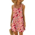 thumbnail image 1 of Itsame Women Summer Dress Solid Color Round Neck Round Neck Thin Dress Pink Size M, 1 of 5