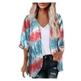 thumbnail image 1 of Itsame Women's Cardigan, Beach Fashion Chiffon Prints Sun Protection Cover Up Blouse Black S-XXXL, 1 of 5