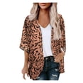 thumbnail image 1 of Itsame Women's Cardigan, Sun Protection Beach Fashion Chiffon Prints Cover Up Blouse Black S-XXXL, 1 of 5