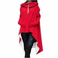 thumbnail image 1 of Itsame Women's Lightweight Hoodie Pullover Crew Neck Sweatshirts Solid Color Long Sleeve Sportswear Red Size XL, 1 of 4