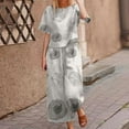 thumbnail image 1 of Itsame Womens 2 Piece Sets, Plus Size Boho Prints Crewneck Tops Wide Leg Pants Casual Outfits White M, 1 of 4