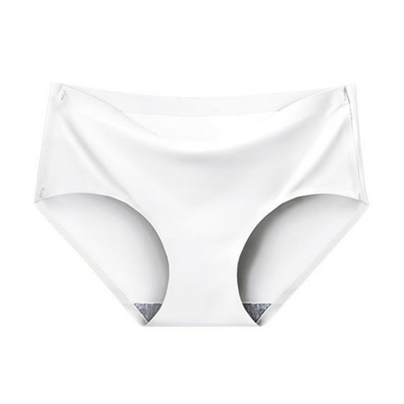 Itsame Womens Briefs, Comfort Seamless Breathable Cotton Underwear White L