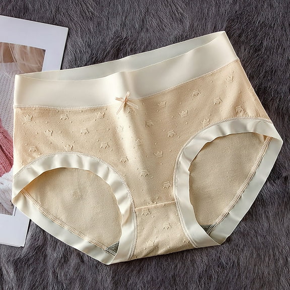 Itsame Womens Briefs, Cotton Comfort Breathable Underwear Beige 2XL