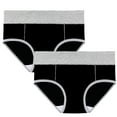 thumbnail image 1 of Itsame Womens Briefs, Plus Size Seamless Comfort 2 Pack Cotton Underwear Black 4XL, 1 of 2