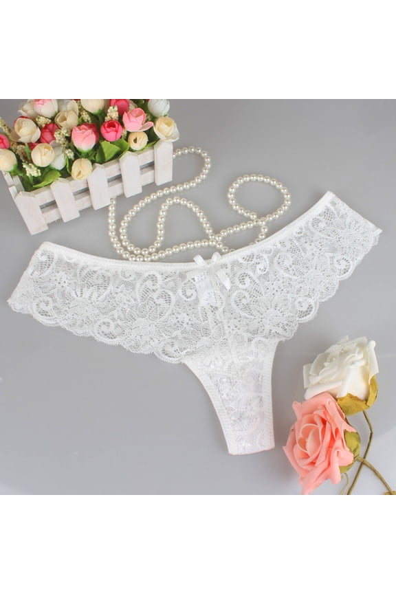 Womens Briefs, Sexy Lace Seamless Stretch Ladies Underwear White S