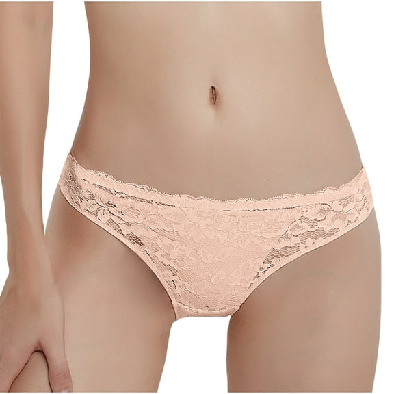 Itsame Womens Briefs, Stretch Breathable Sexy Lace Cotton Underwear Pink XL