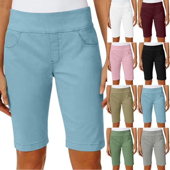 Itsame Womens Compression Shorts Pockets Women Walk Short Sweat Pants Wide Leg Shorts Wine Size M