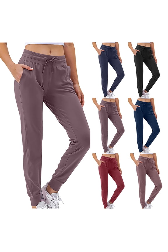 Womens Loose Long Pants Bound Feet Tight High Waisted Wide Leg Sweatpants Gray Size 10