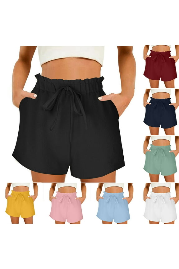 Womens Loose Shorts Pockets Women Walk Short Sweat Pants Comfortable Fashionable Tight Wide Leg Shorts White Size L