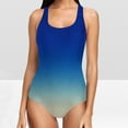 thumbnail image 1 of Itsame Womens One-Piece Swimsuit, Plus Size Gradient Athletic Training Surfing Suit Blue S-XXXL, 1 of 6