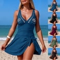 thumbnail image 1 of Itsame Womens One Piece Swimsuit Sets Women Beach Bikini Skirt Swimwear Wine Size M, 1 of 6