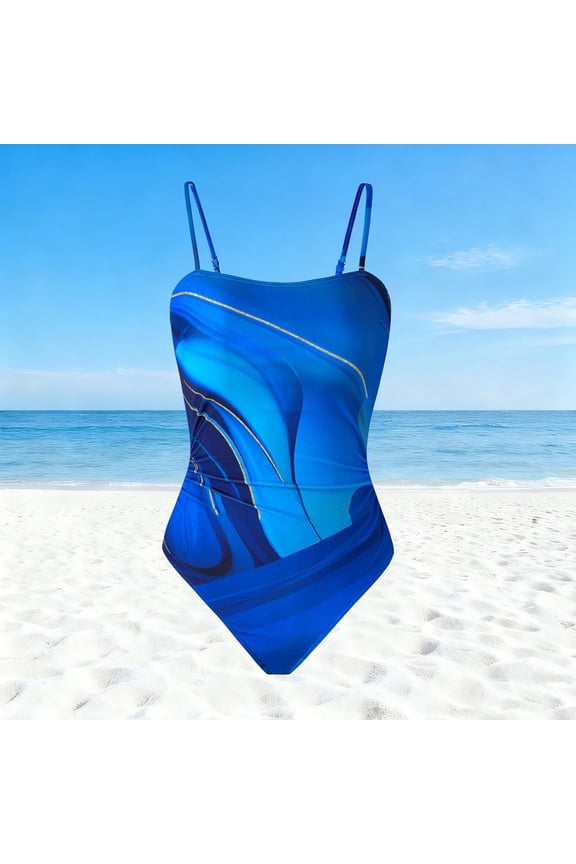Womens One Piece Swimsuit Sets Women Beach Bikini Surf Suit Blue Size XL