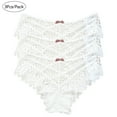 thumbnail image 1 of Itsame Womens Thongs Panties, Breathable Plus Size Sexy Lace 3 Pack Cotton Underwear White 2XL, 1 of 8