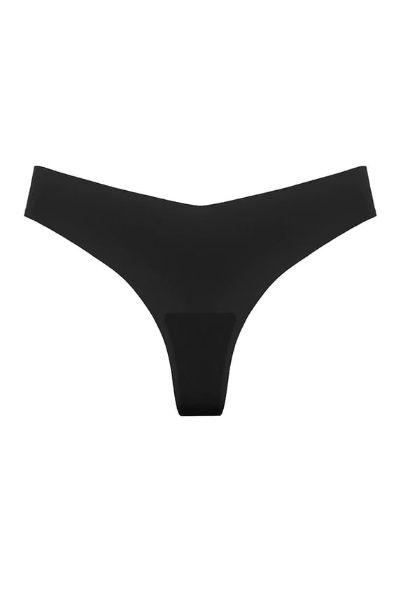 Womens Thongs Panties, Stretch Breathable Seamless Ladies Underwear Black S