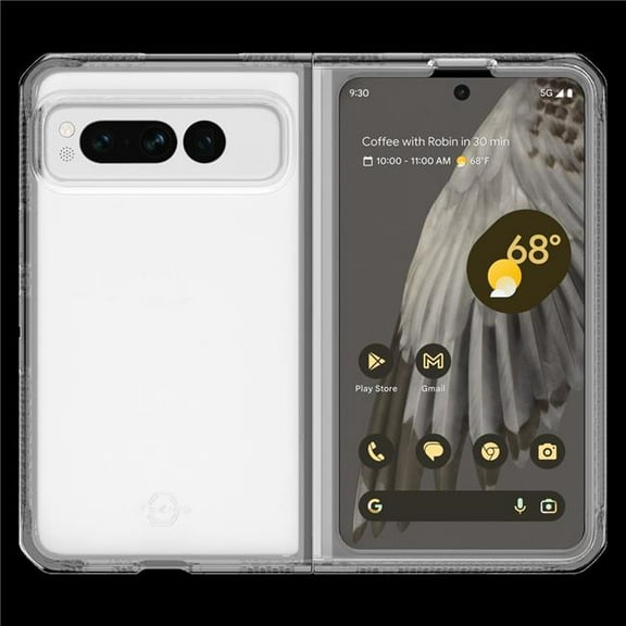 Itskins GGFD-HBMKC-BKTR Hybrid-R Case for Google Pixel Fold - Black & Transparent