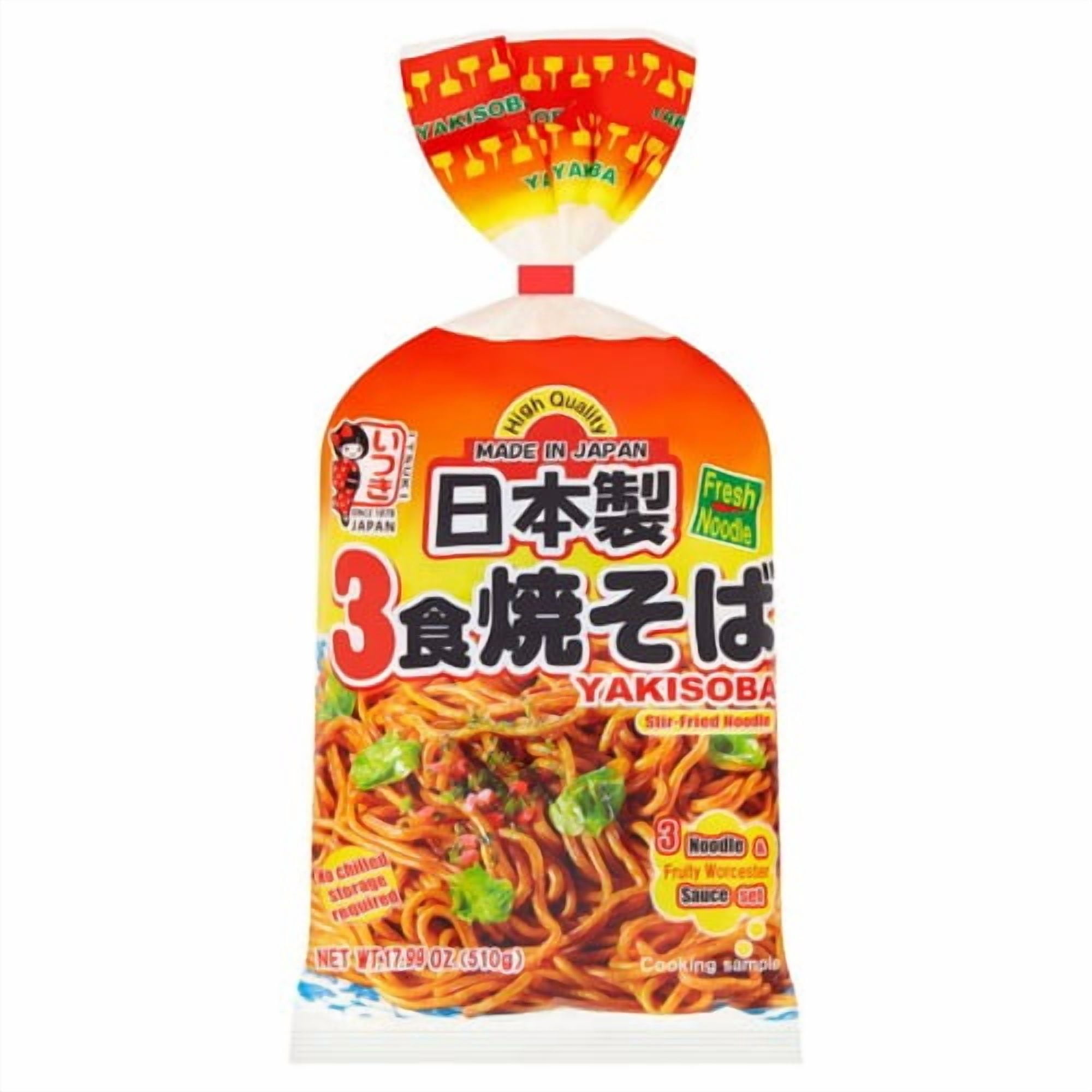 Itsuki Yakisoba Stir Fry Noodles 510g, British Import (Pack of 2)