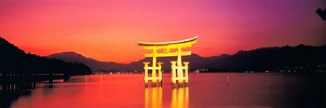 Itsukushima Shrine Otorii Hiroshima Japan Canvas Art - Panoramic Images (18 x 6)
