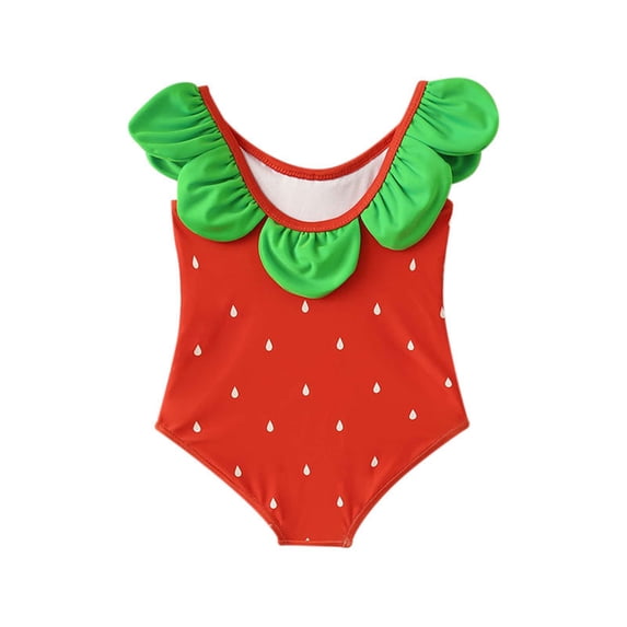 Itsun Baby Girl Swimsuit,Children's Swimsuit Girl Cute Strawberry Piece Swimsuit Bikini Red 12-18 Months