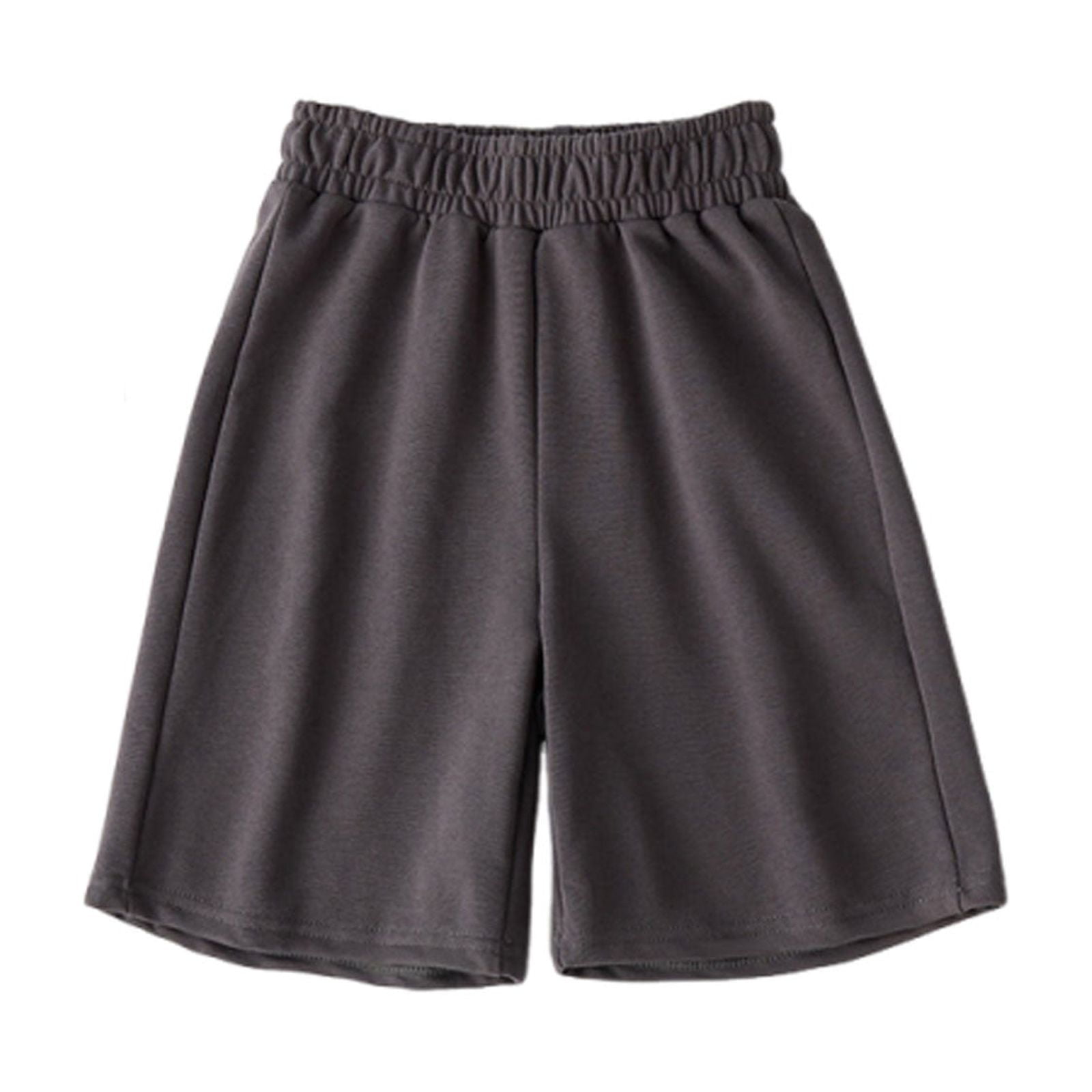 ZACPNCV Boys Shorts Elastic Waist Solid Color Wide Leg Knee