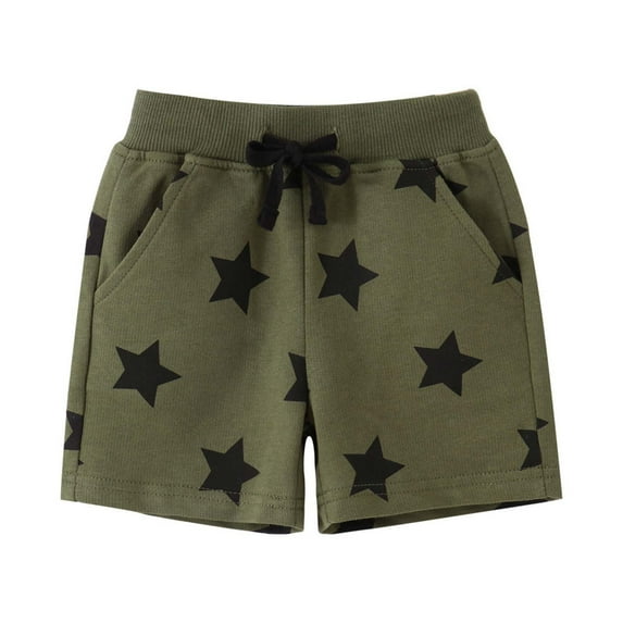 Itsun Boys Shorts,Shorts for Boys,Children's Summer Shorts Loose Print Sports Pants Casual Pants With Pockets for Boys And Girls Army Green 3 Years