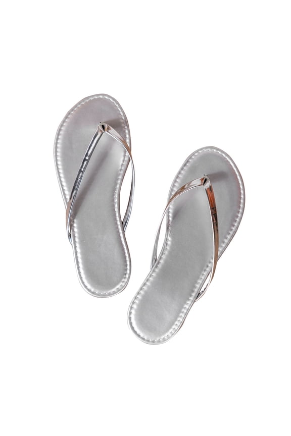 Flip Flops Wedge Sandals for Women,Womens Sandwich Toe Beach Vacation Leisure Soft Flat Bottomed Women's Sandals Slippers Silver