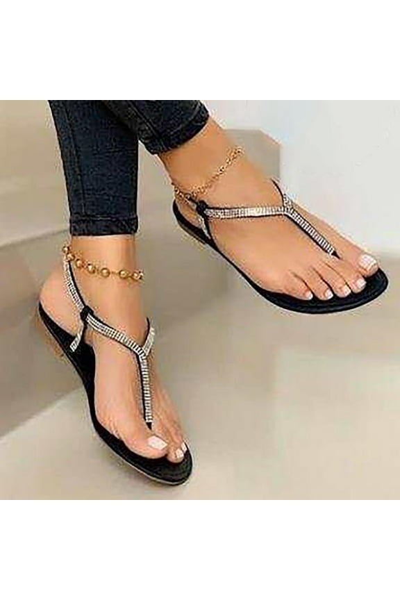 Flip Flops for Womens Sandals, Flip Flops for Women Comfortable Beach Thong Elastic Sandals Black