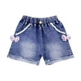 thumbnail image 1 of Itsun Girls Jeans,Little Girls Jean Shorts Cut Off Denim Shorts Elastic Waist Drawstring Shorty Shorts for Teen Girls Blue 4-5 Years, 1 of 3