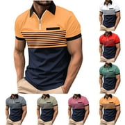 Fall Winter Savings Clearance! Itsun Golf Shirts for Men,Men's Golf Shirts Short Sleeve Print Dry Golf Shirts for Men Pink