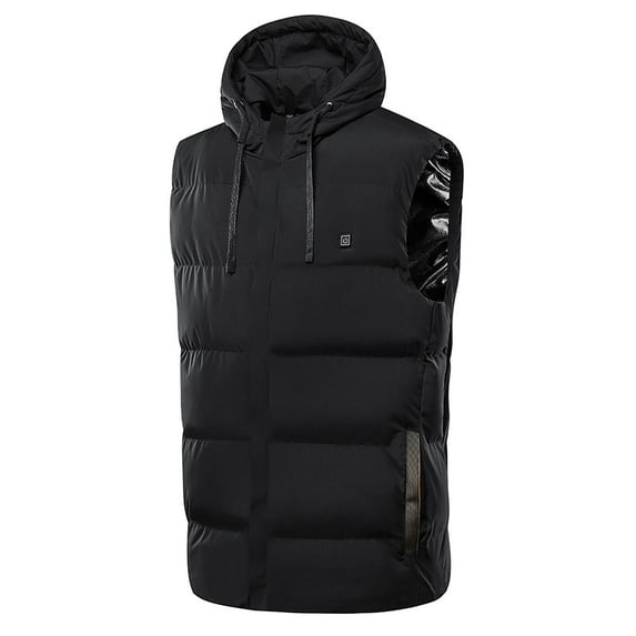 Itsun Heated Jacket Outdoor Warm Fashion Vest Heated Charging via Solid Casual Coat for Riding Skiing Fishing Black L