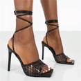 thumbnail image 1 of Itsun Heels Sandals Women, Women's Fashion Stilettos Open Toe Pump Heel Sandals Black, 1 of 4
