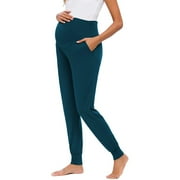 Itsun Maternity Pants,Women's Solid Color Casual Pants Stretchy Comfortable Lounge Pants Blue