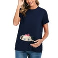 thumbnail image 1 of Itsun Maternity Tops,Ladies Fashion Solid Color Print Short Sleeve Pregnant Woman Casual Clothe Top Navy, 1 of 5