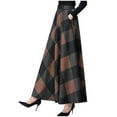 thumbnail image 1 of Itsun Maxi Skirt,Fashion Pocket Long Skirt Sexy High Print Fashion Long Skirt Coffee 8, 1 of 2