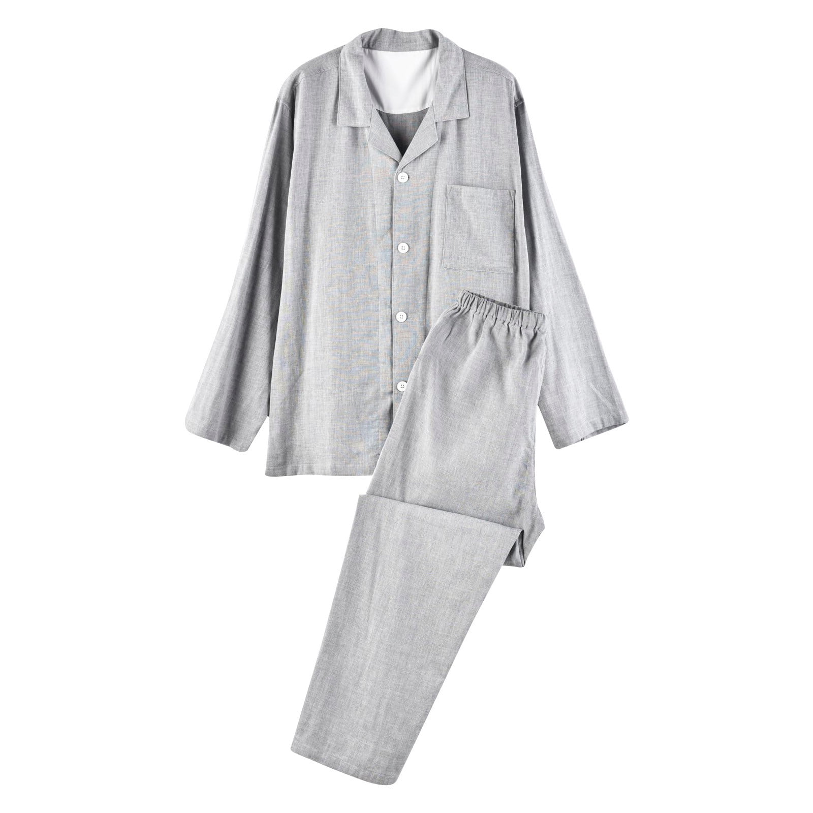 Itsun Mens Pajamas Set,Men's Broadcloth Short Sleeve Top and Long Pants