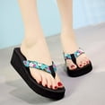 thumbnail image 1 of Itsun Platform Sandals Women,Womens Wedge Arch Support Flip Flops Cushion Soft Rubber Midsole Platform Thong Sandals with Rubber Sole Light Blue, 1 of 3