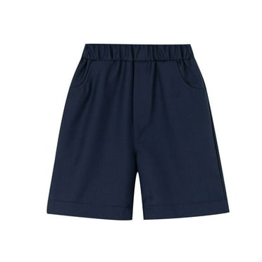 Itsun Shorts for Boys,Boy Children's Lattice Pants Elastic Waisted Easy To Dry Pants Navy 6-7 Years