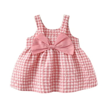 Holiday Deals 2024! Itsun Toddler Girl Dress,Baby Girl Tulle Dress Summer Sleeveless Backless Princess Birthday Party Dresses Flower Bow Sundress with Hat Set Pink 8-12 Months