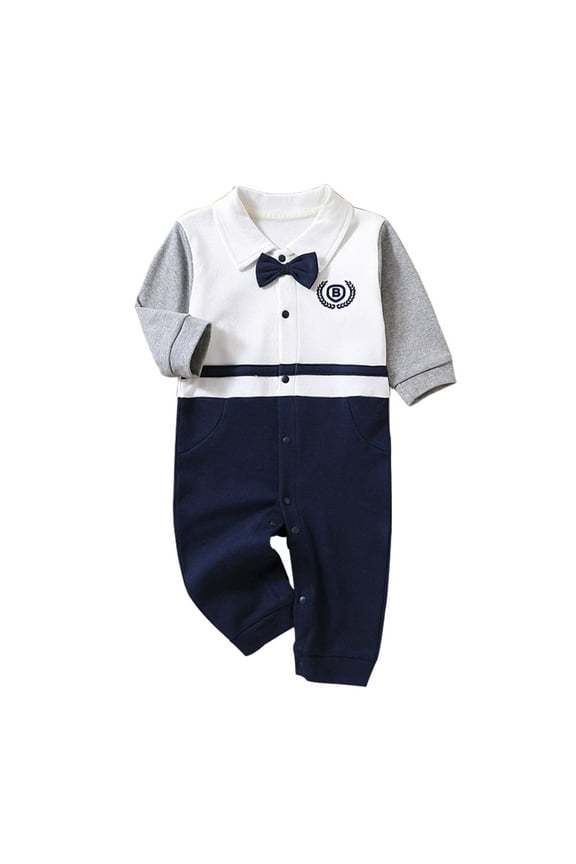 Toddler Romper Boy,Toddler Dress Suit Baby Boys Gentleman Clothes Sets Bow Ties Shirts + Suspenders Pants Outfits White 1-3 Months