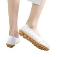 thumbnail image 1 of Itsun Womens Dress Shoes, Women's Flats Classic Fancy Leather Dress Shoes, Hollow Out Solid Color Casual Shoes, Comfort Soft Slip On Flats Shoes White, 1 of 5