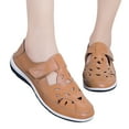 thumbnail image 1 of Itsun Womens Dress Shoes, Women's Flats Classic Fancy Leather Dress Shoes, Hollowed Out Casual Shoes, Comfort Lightweight Soft Slip On Flats Shoes Brown, 1 of 5