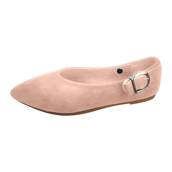 Itsun Womens Dress Shoes,Womens Pointed Toe Shallow Flat Casual Fashion Loafers Single Shoes Pink