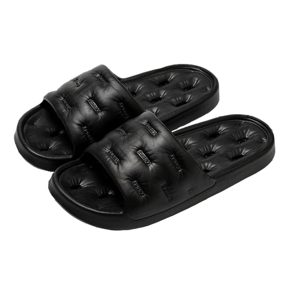 Itsun Womens Slippers,Men's New Casual Go Out Summertime Indoor At Home Take A Bath Domestic Slipper Black US Size 7.5