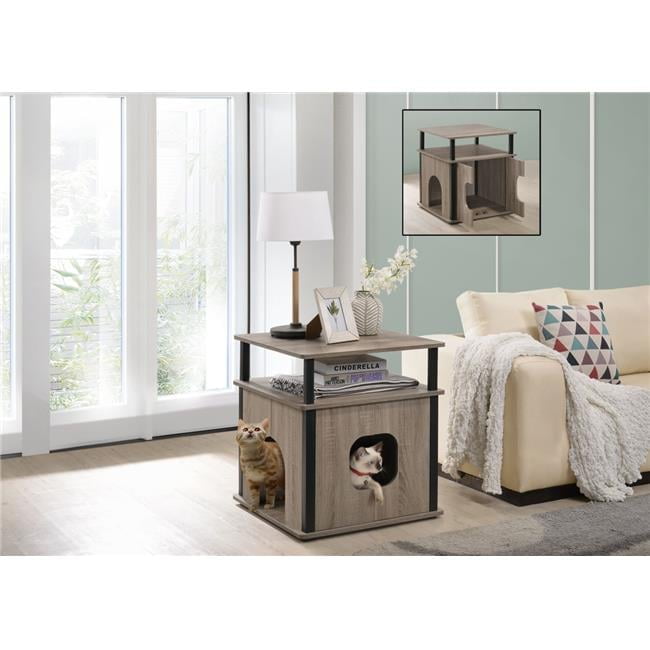 Itsy Dark Taupe Engineered Wood Pet Bedside Table