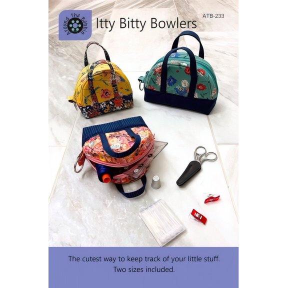 Around The Bobbin Itty Bitty Bowlers Bag Pattern ATB-233, 2 Sizes