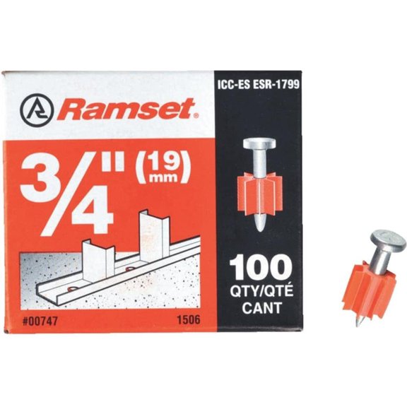 Itw 00747 3/4" Powder Fastener Plated Pin 1506 100 Count