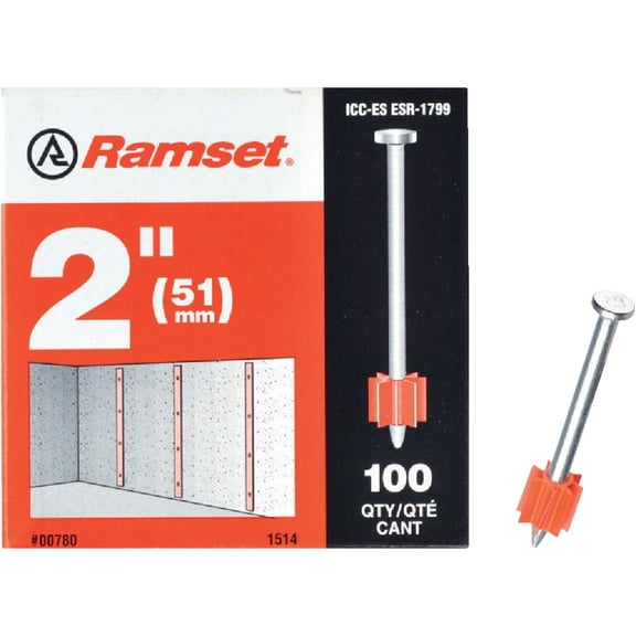 ITW Brands Powder Fastener Pin 1514 Thread Powder Drive Pin - Plated - 100 Count